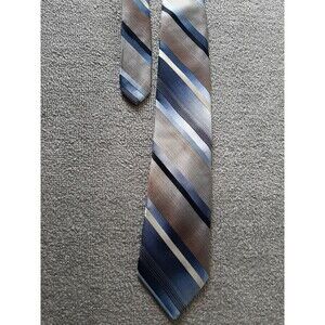 TIE Mens Damani Blue with White Stripes Striped Adult